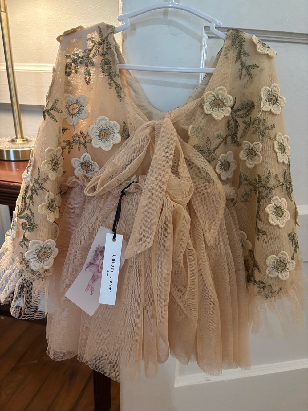 Floral Embroidered Tulle Party Dress/Romper for Baby Girls - Picture 3 of 5
